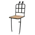 PORTE BAGAGE VELO AVANT A TRINGLES P2R 16MM ALU NOIR REGLABLE 28"/26" AVEC PLANCHER BOIS FIXATION CINTRE + OEILLETS DE FOURCHE (poids maxi 25kgs)