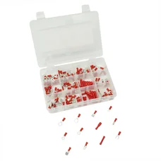 COSSE ELECTRIQUE PRE-ISOLEE UNIVERSELLE ROUGE POUR SECTION FIL 0,5 à 1,5 mm²  (ASSORTIMENT)  (COFFRET DE 165 PIECES)  -P2R-