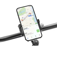 SUPPORT SMARTPHONE/TELEPHONE RIXUS UNIVERSEL AVEC SANGLE SILICONE NOIR AVEC FIXATION A COLLIER SUR CINTRE(VENDU A L'UNITE)