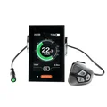 COMPTEUR / DISPLAY AVEC UNITE DE COMMANDE VAE BAFANG DP C18 UART POUR MOTEUR CENTRAL NOIR (SUPPORT 22,2/25 mm LONGUEUR CABLE 230 mm)