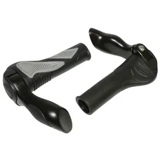 POIGNEE VTT HAFNY NOIR/GRIS  AVEC EMBOUT DE CINTRE INTEGRE 130mm (PAIRE)