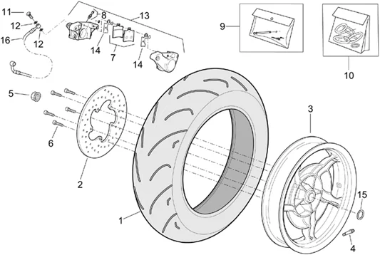 Roue arrière - Pince AR