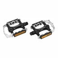 PEDALE VTT ALU NEWTON NOIR CAGE ALU ARGENT 9/16" ROULEMENT DU (PAIRE)