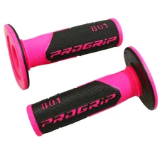 REVETEMENT POIGNEE PROGRIP MOTO OFF ROAD 801 DOUBLE DENSITE FLUO DESIGN FUCHSIA FLUO/NOIR CLOSED END 115mm (CROSS/MX) (PAIRE)