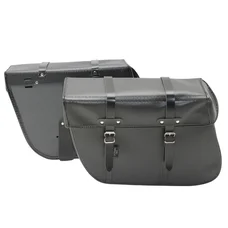 SACOCHE ARRIERE VELO LATERALE SPORFABRIC S202 TRAPEZE STYLE VINTAGE - FIXATION COURROIE - EFFET CUIR NOIR (Lg36xL11xH28) (PAIRE)