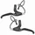 LEVIER DE FREIN VAE / E-BIKE ALU NOIR/ARGENT (LONGUEUR CABLE 300 mm) (PAIRE)  -P2R-
