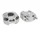 HANDLEBAR RISER-REPLAY-ALUMINIUM-UNIVERSAL 28,6mm/22,2 mm - Centers 38 mm - SILVER (STAINLESS SCREWS M7) (PAIR) (H40 x W55 x l35 mm)
