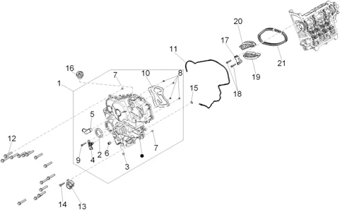 Courroie de distribution et couvercle