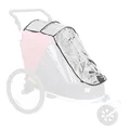 REMORQUE VELO ENFANT - POUSSETTE COUVERTE 2 PLACES EN ALU MAXI 36Kg COLORI ROUGE AVEC ROUES 20" -FIXATION AXE DE ROUE - LIVRE AVEC ROUE AVANT ET POIGNEE FREIN - PLIABLE SANS OUTIL - L0.80m x l0.70m