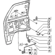 Serrure et poignée porte AV.