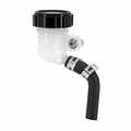 TANK FOR FRONT BRAKE MASTER CYLINDER - UNIVERSAL - ROUND SHAPED - ( SIDE OUTPUT) Ø 42 mm -CNC ALU BLACK COVER -P2R