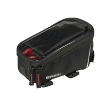 SMARTPHONE BAG FOR BICYCLE -ON TOP TUBE OR STEM - BASIL -black 1Lt ( OVERSIZE VELCRO TAPES FASTENING) (19x11x11cm)