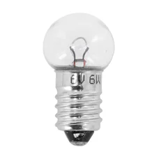 LIGHT BULB  6V  6W  FOOT E-10 - CLEAR (PARKING LIGHT) (SOLD PER UNIT)  -FLOSSER-