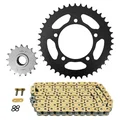 KIT CHAINE ADAPTABLE APRILIA 1000 RSV 1998>2003, RSV SP 1999>2000, RSV R 1998>2003  525  17x42  (DIAM COURONNE 100/120/10.25)  (DEMULTIPLICATION ORIGINE)  -AFAM-