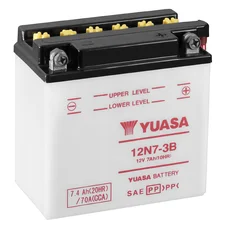 BATTERIE 12V  7 Ah 12N7-3B YUASA CONVENTIONNELLE AVEC ENTRETIEN  (Lg135xL75xH133mm)