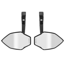 RETROVISEUR MOTO AVOC OHIO EMBOUT DE GUIDON ALU NOIR AVEC ADAPTATEUR PLASTIQUE POUR EMBOUT 7/8" OU 1" (PAIRE) (HOMOLOGUE CE)
