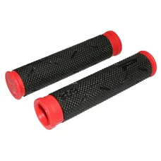 POIGNEE VTT PROGRIP 808 NOIR/ROUGE Ø22mm L120mm (PAIRE)
