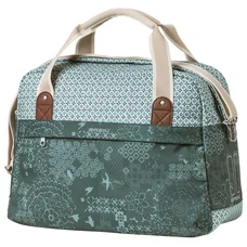 HAND BAG FOR BICYCLE (or rear single bag) - BASIL BOHEME 18L GREEN FOREST - QUICK RELEASE HOOK-ON - ON LUGGAGE RACK FRONT OR REAR (44x17x31cm)