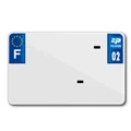 PLAQUE IMMATRICULATION MOTO TIFLEX ALU PREPERCEE 210x130 DEP. 02 VIERGE (VENDU PAR 10)