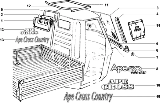 Glace du parebrise - lunette ar.