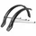 GARDE BOUE TRINGLES 20'' EUROFENDER TEMPO ARRONDI 58mm NOIR MAT (PAIRE) AVEC FIXATION DOUBLES TRINGLES AMOVIBLES NOIRES