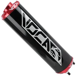 SILENCIEUX 50 A BOITE VOCA BESTIA RD30400 NOIR EMBOUT ANODISE ROUGE POUR ROOKIE, CHROMED, SCR, MK, BARIKIT