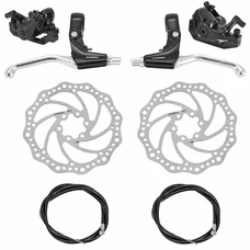 FREIN A DISQUE VTT MECANIQUE AVANT + ARRIERE P2R AVEC CABLE ET DISQUE 160mm + ADAPTATEUR