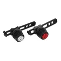 ECLAIRAGE VELO USB KIT NEWTON 22B SUR CINTRE/TIGE DE SELLE LEDS NOIR (LIVRE AVEC FIXATIONS) - RECHARGEABLE USB (AVANT 38LUMENS ET ARRIERE 15LUMENS)