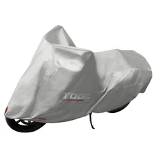 HOUSSE/BACHE DE PROTECTION MOTO TAAC EASY POLYESTER HYDROFUGE TAILLE XL GRIS (222x90x136cm) (SANGLE ANTI-FLOTTEMENT/OEILLET ANTIVOL)