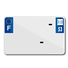 PLAQUE IMMATRICULATION MOTO TIFLEX ALU PREPERCEE 210x130 DEP. 53 VIERGE (VENDU PAR 10)