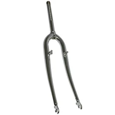 FORK- FOR MTB 26'' RIGID CURVED STEEL CHROME-WITH BRAKE BOSS PLUGS- THREADED STEERER Ø 22,2mm - 1" (240/160MM)