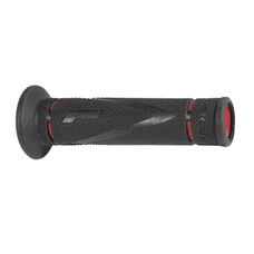 GRIP- PROGRIP ON ROAD 838 DUAL DENSITY RED/BLACK 122mm OPEN END (PAIR) (ROAD BIKE)