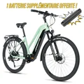 VELO ELECTRIQUE/VAE VTC 28 LEADER FOX BARNET 2025 FEMME VERT D'EAU 9V MOTEUR CENTRAL BAFANG M510 36V 95Nm BATTERIE 20Ah (20'' - H52cm - TAILLE L - POUR ADULTE DE 178cm à 185cm)