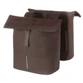 SACOCHE ARRIERE DOUBLE VELO LATERALE SAC BANDOULIERE BASIL CITY SHOPPER VEGAN MARRON IMITATION CUIR DROIT/GAUCHE 14/16L FIXATION HOOK-ON PORTE BAGAGE FERMETURE PLIANT ANTI-PLUIE AVEC REFLECHISSANT