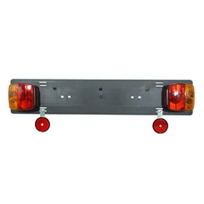 LIGHT BAR/LICENSE PLATE HOLDER - 7 PLUGS ELECTRIC SPIT+REFLECTORS - FOR REAR BIKE CARRIERS