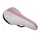 SADDLE- DDK FOR CHILDREN MISSION WHITE / PINK/SILVER PATTERN 240x160mm -STEEL RAIL - BLACK