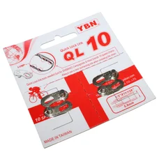 CONNECTOR FOR BICYCLE CHAIN- 10 SPEED. YBN SILVER   COMPATIBLE SHIMANO - CAMPAGNOLO  (BLISTER PACK PER 2)