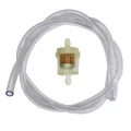 FUEL HOSE KIT 6x9  TRANSPARENT + PAPER CYLINDRIC FUEL FILTER Ø6 - (1M) (MADE IN FRANCE)
