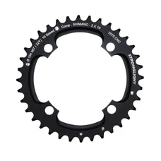 CHAINRING FOR MTB- Ø104 - 4arms-FOR DOUBLE- 36T.  Ø104 2X10 OUTER BLACK STRONGLIGHT . 10 Speed SHIMANO (EXCEPT XT/XTR) NON THREADED-  Thickness 5 mm