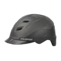 CASQUE VELO CITY ADULTE POLISPORT E CITY NOIR/GRIS TAILLE 58-61 SYSTEM QUICK LOCK