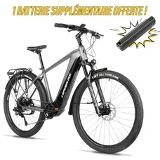 VELO ELECTRIQUE/VAE VTC 28 LEADER FOX BARNET 2025 HOMME GRIS 9V MOTEUR CENTRAL BAFANG M510 36V 95Nm BATTERIE 20Ah (20.5'' - h53cm - TAILLE XL - POUR ADULTE DE 183cm à 190cm)