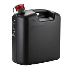 JERRYCAN/BIDON ESSENCE/CARBURANT PRESSOL EN POLYETHYLENE NOIR AVEC BEC FLEXIBLE 20L (AVEC GRADUATION)