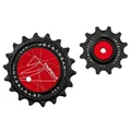 GALET DERAILLEUR AOPW-AERO TRIPEAK 12-18 DENTS CERAMIQUE 12x2V. SHIMANO DURA-ACE R9200, ULTEGRA R8100, SLX 7100, SRAM AXS RED E1/FORCE E1 ROUGE (VENDU AU KIT) (GARANTIE 4 ANS)