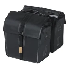 SACOCHE ARRIERE VELO DOUBLE BASIL URBAN DRY 50L NOIR 100% WATERPROOF (31,5x16x32cm) - FIXATION SYSTEME MIK (COMPATIBLE AVEC 157030 INCLUS)