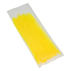 COLLIER DE SERRAGE NYLON TYPE RILSAN 2,5x200mm JAUNE FLUO (VENDU PAR 100)  -P2R-