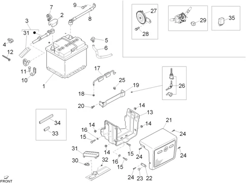 Relais - Batterie - Avertisseur sonore