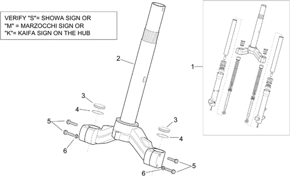 Fourche - Base avec tube