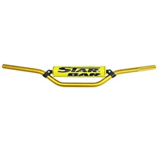 GUIDON MOTO CROSS STAR BAR  MX/ENDURO ALU 2014 T6 DIAM 22,2mm L800mm H86mm OR AVEC BARRE DE RENFORT/MOUSSE JAUNE