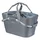 PANIER ARRIERE TOILE BASIL 2DAY 22L GRIS CLAIR AVEC ANSE FIXATION CLIP AUTOMATIQUE SUR PORTE BAGAGE SYSTEME MIK (COMPATIBLE AVEC 157030 INCLUS) - (SI PAS FOURNI SUR LE VELO, Ajouter 155681)
