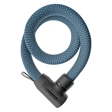 ANTIVOL VELO CHAINE A CLE ABUS YARNIT 4004K DIAM 24 mm LONGUEUR 110 cm AVEC SERRURE INTEGREE BLEU -NIVEAU SECURITE 7